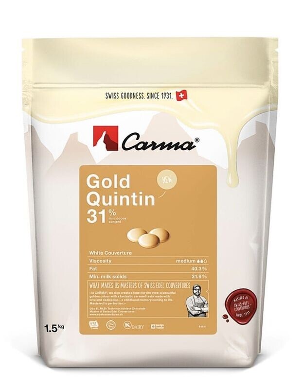 Carma Gold Quintin 34% cioccolato oro (al caramello) sacch. da 1,5 kg.