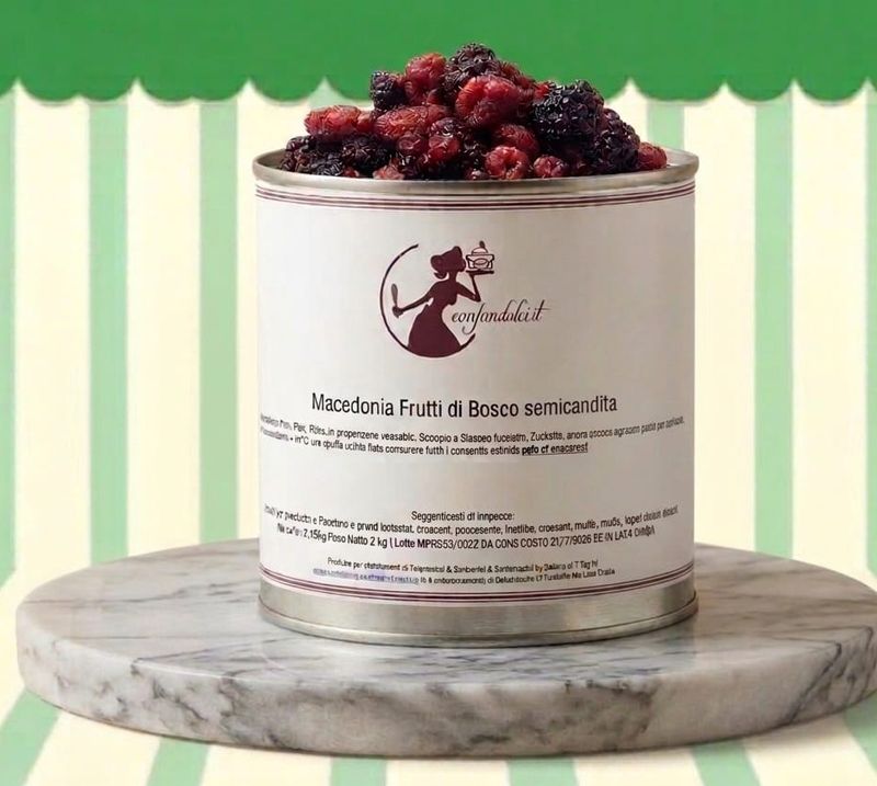 MACEDONIA FRUTTI DI BOSCO SEMICANDITI AL NATURALE latta 2 kg