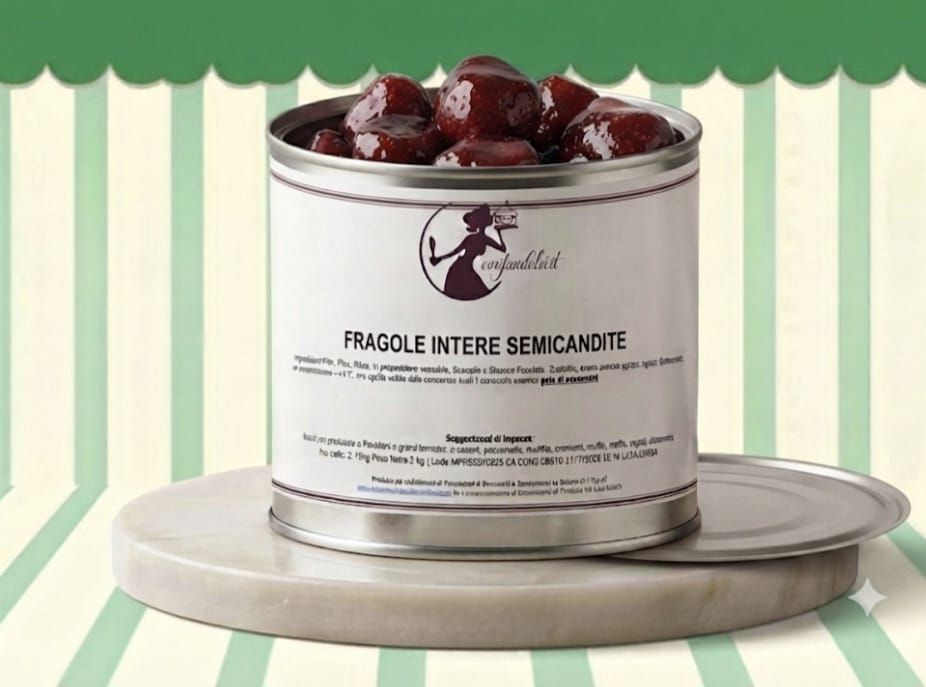 FRAGOLE INTERE SEMI CANDITE latta da 2 Kg