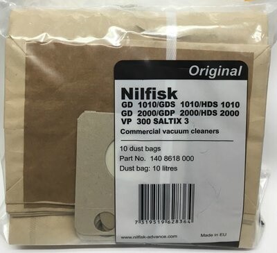 10 x Nilfisk VP300, GD910, GD1000, GD1010, GD2000, HDS2000 Vacuum Bags