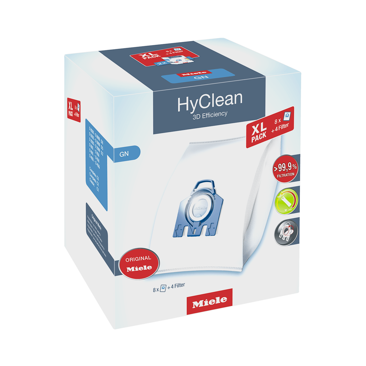 Miele GN Hyclean Allergy XL Pack 8 Bags &amp; Hepa Filter