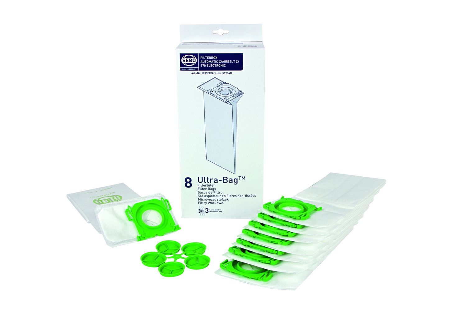 8 x SEBO, Kleenmaid, Windsor Ultra Vacuum Bags 5093