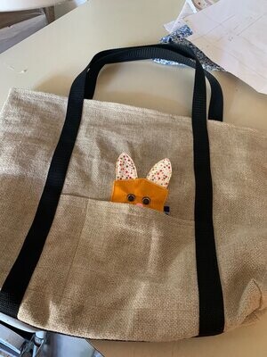 bolsa de lino con gatito