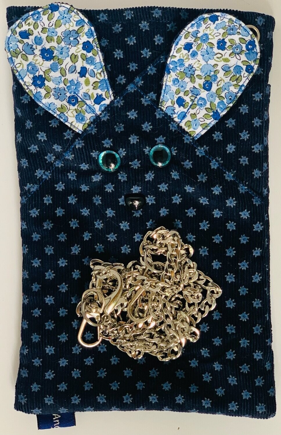 Bolsa para móvil azul con flores