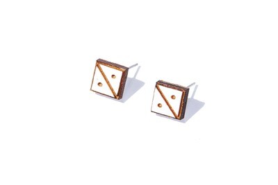 Lucca - White Yin Diamond Wood Earrings