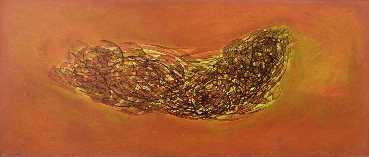 Acrylic & Pigments  on canvas on a wooden frame  / / Size :  90 x 200 x 4 cm,