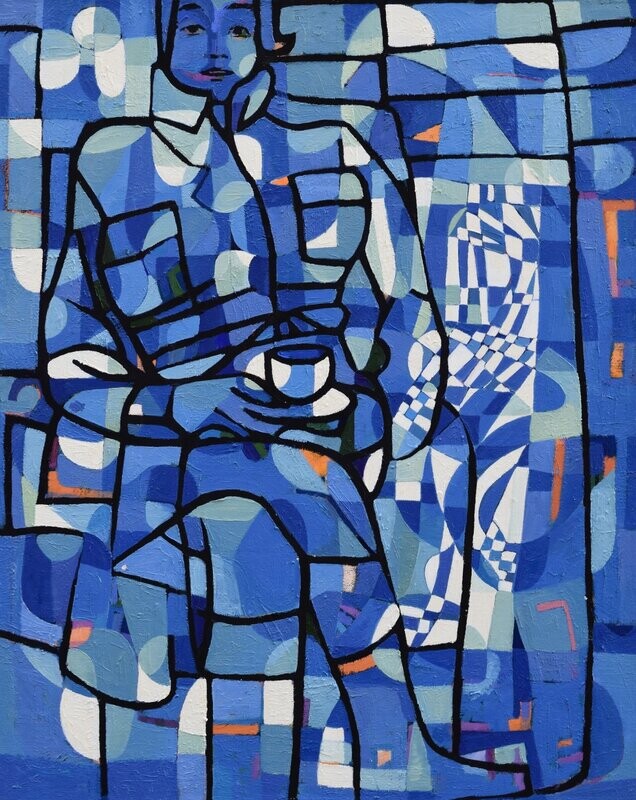 Oil / Blau , Figurative / / Size: ca.. 80 x 100 x 2 cm Oil / Blau , Figurative / / Size: ca.. 80 x 100 x 2 cm