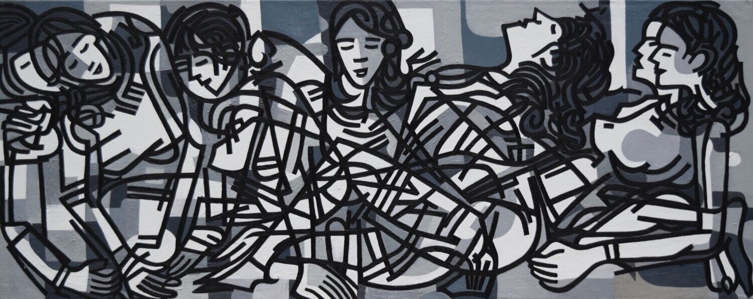 Gerau  Figurative نور به عنوان فرم با خاکستری // size  ca. 70 x 200 x 3 cm,