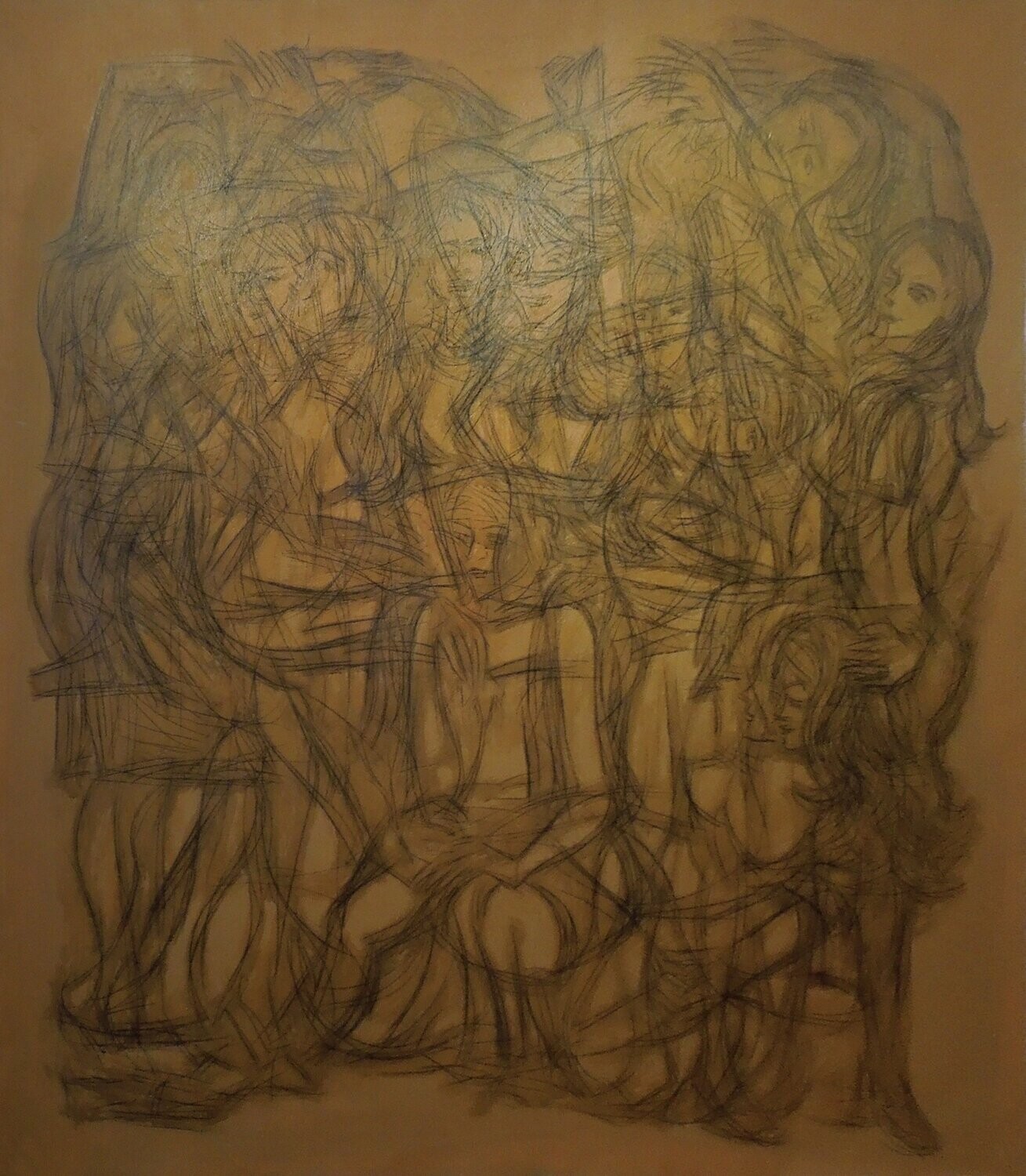 Braun Pigments , Figurative  //Size: ca. 210 x 200 x 4 cm
