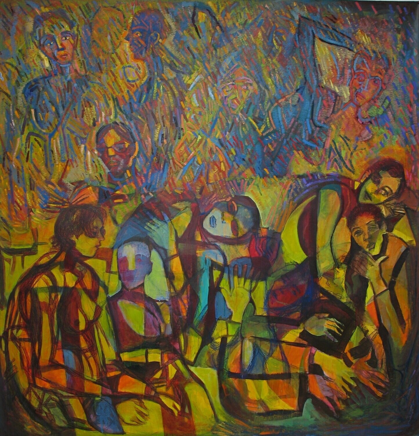 Oil  on canvas with wooden frame // Size: 190 x 200 x 4 cm,