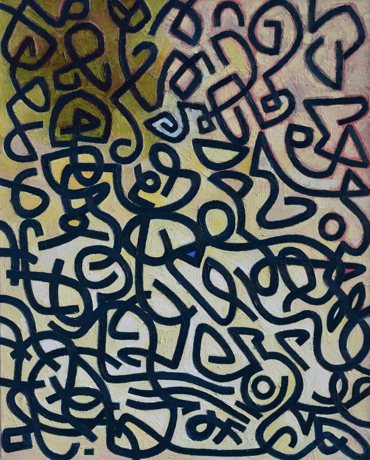 Labyrinth,Oil  on  Canvas on a wooden frame/ / Size: ca.. 80 x 100 x 2 cm