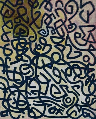 Labyrinth, oil , Abstract / Size: ca.. 80 x 100 x 2 cm