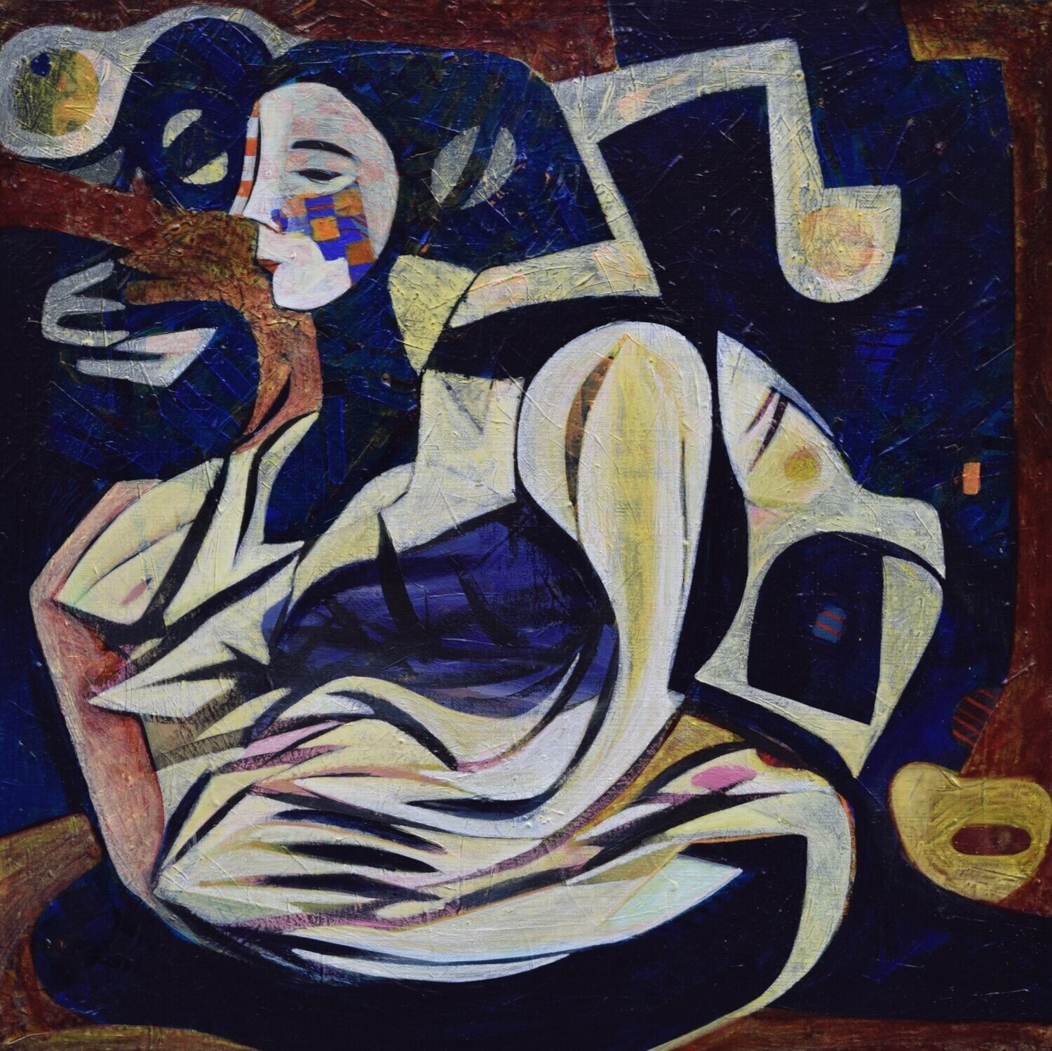 Human  -  Acryilc  Painting  // Size :  ca. 60 x 60 x 2 cm,