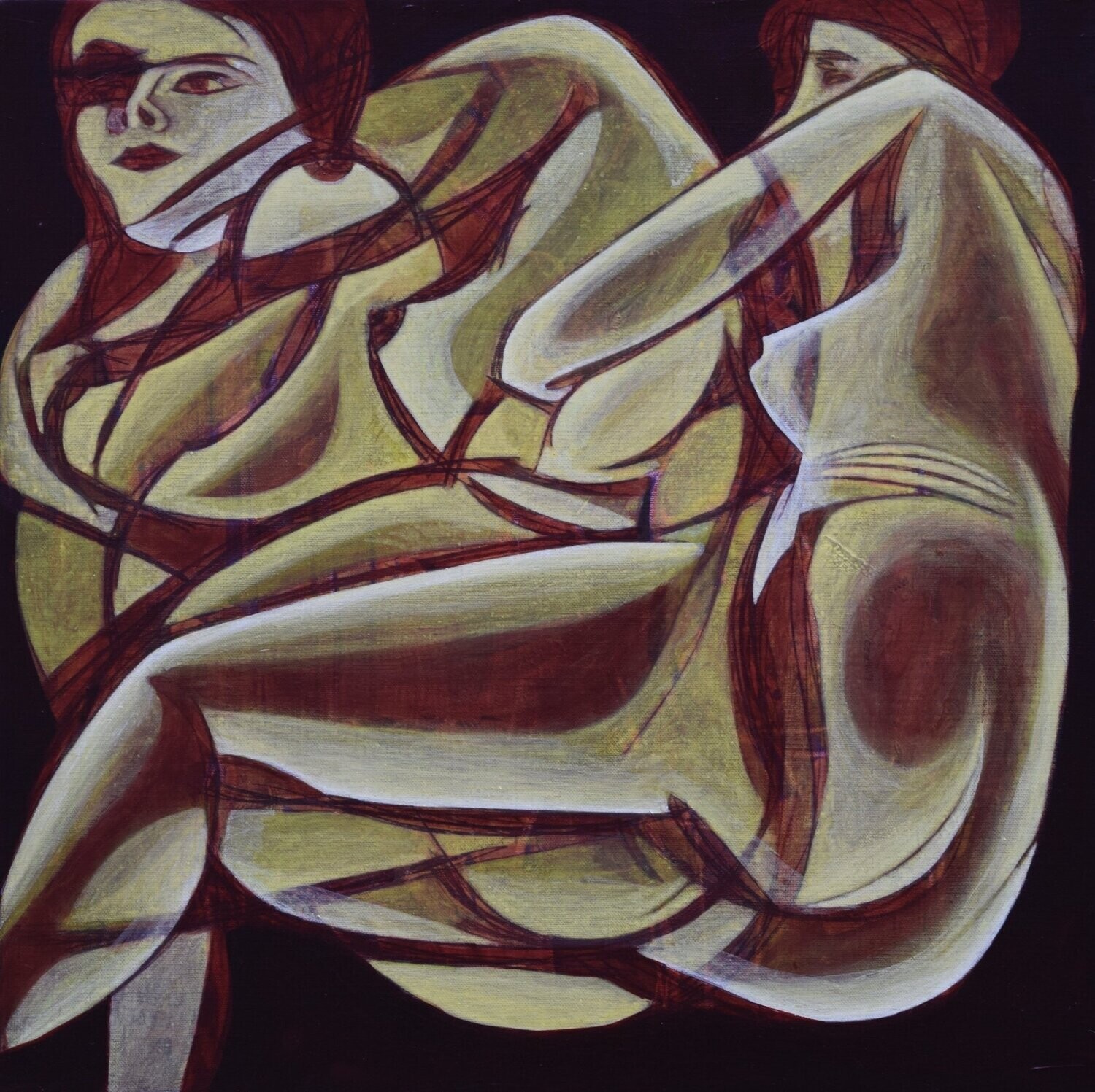 Human  -  Acryilc  Painting  // Size :  ca. 60 x 60 x 2 cm,