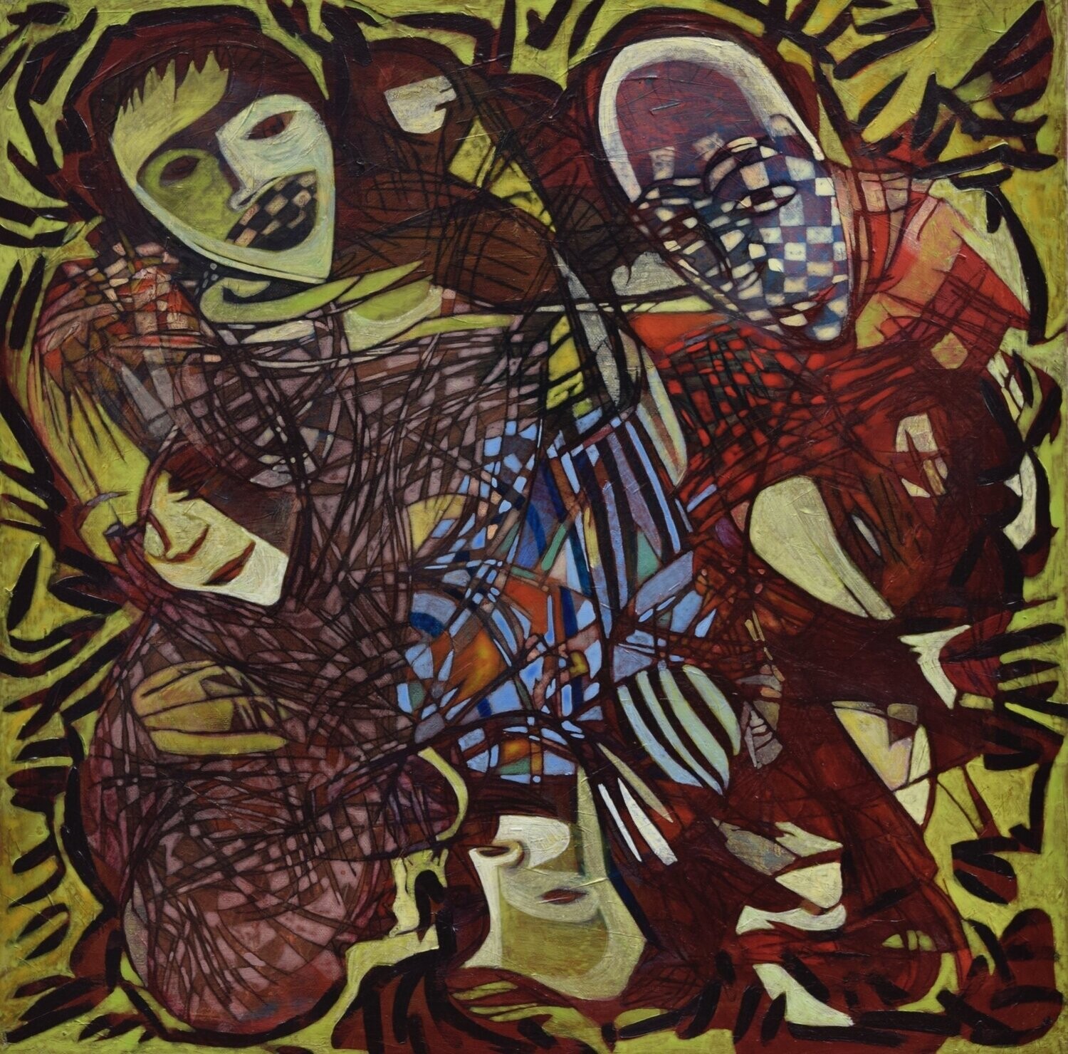 Human  -  Acryilc  Painting  // Size :  ca. 60 x 60 x 2 cm,