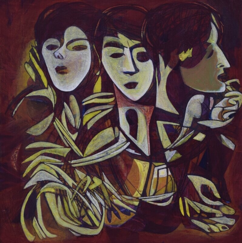 Human  -  Acryilc  Painting  // Size :  ca. 60 x 60 x 2 cm,