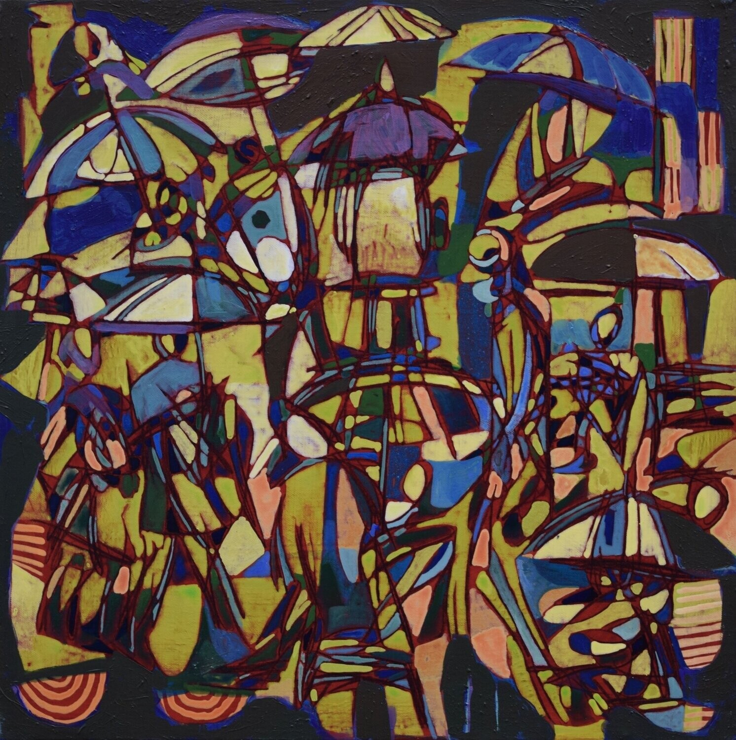 Human  -  Acryilc  Painting  // Size :  ca. 60 x 60 x 2 cm,