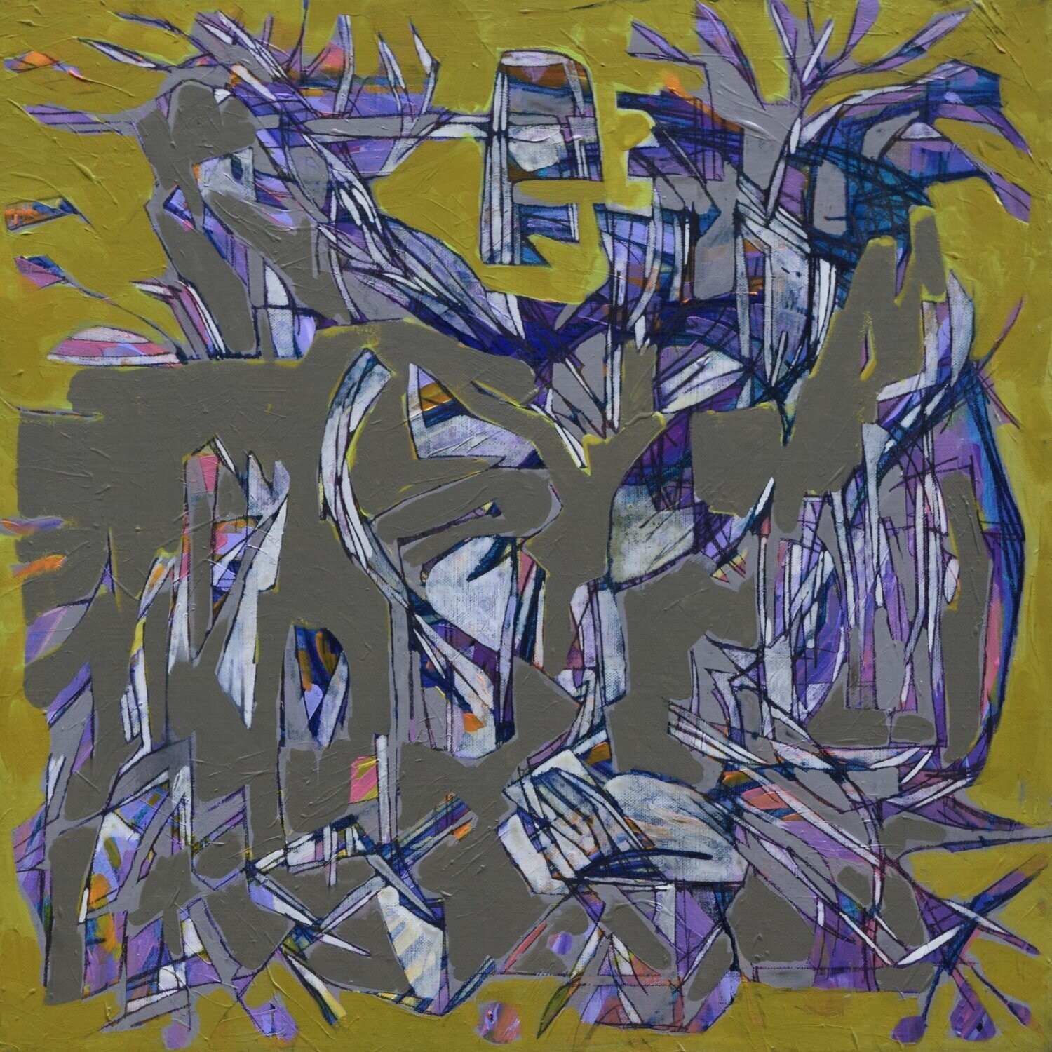 Human  -  Acryilc  Painting  // Size :  ca. 60 x 60 x 2 cm,