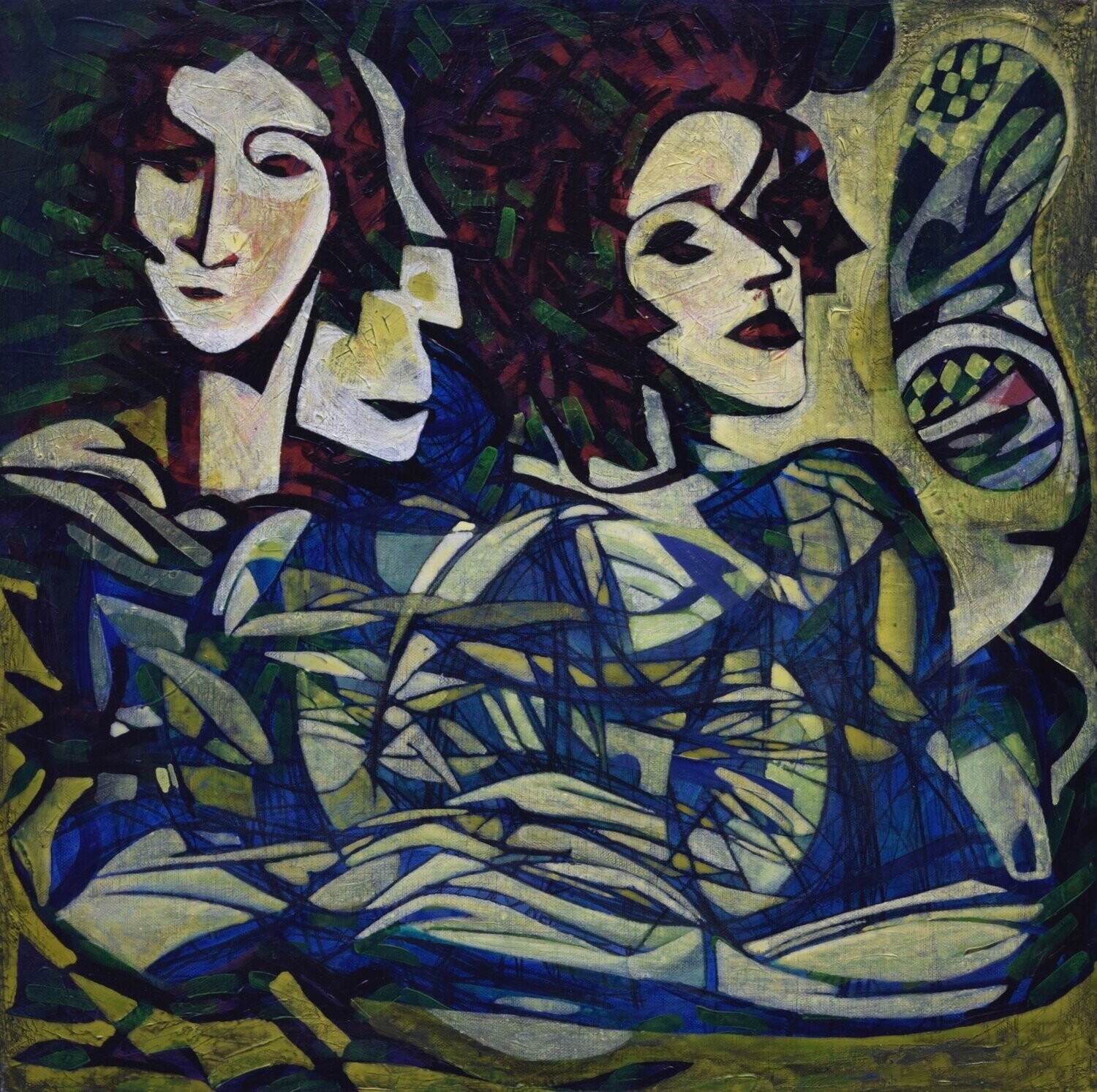 Human  -  Acryilc  Painting  // Size :  ca. 60 x 60 x 2 cm,