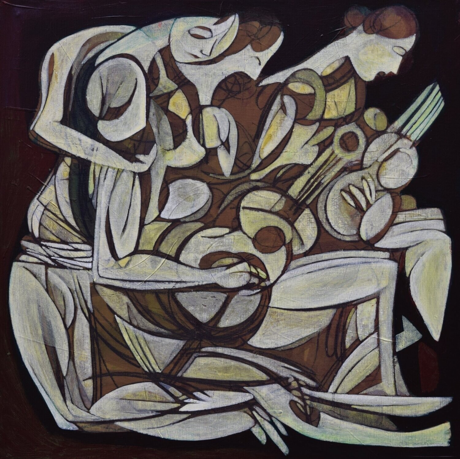 Human  -  Acryilc  Painting  // Size :  ca. 60 x 60 x 2 cm,