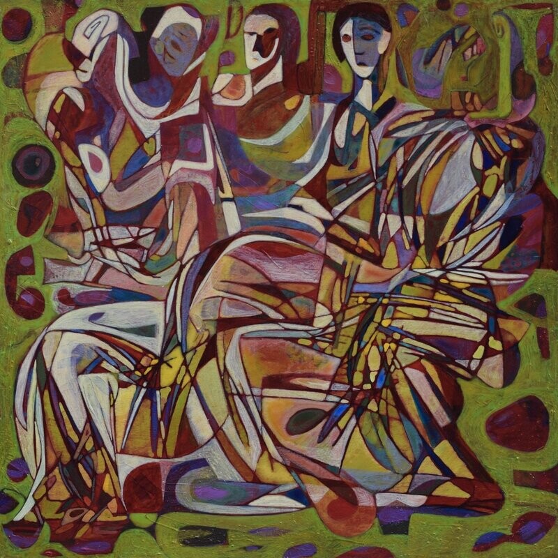 Human - Acryilc Painting // Size : ca. 60 x 60 x 2 cm, Human - Acryilc Painting // Size : ca. 60 x 60 x 2 cm,
