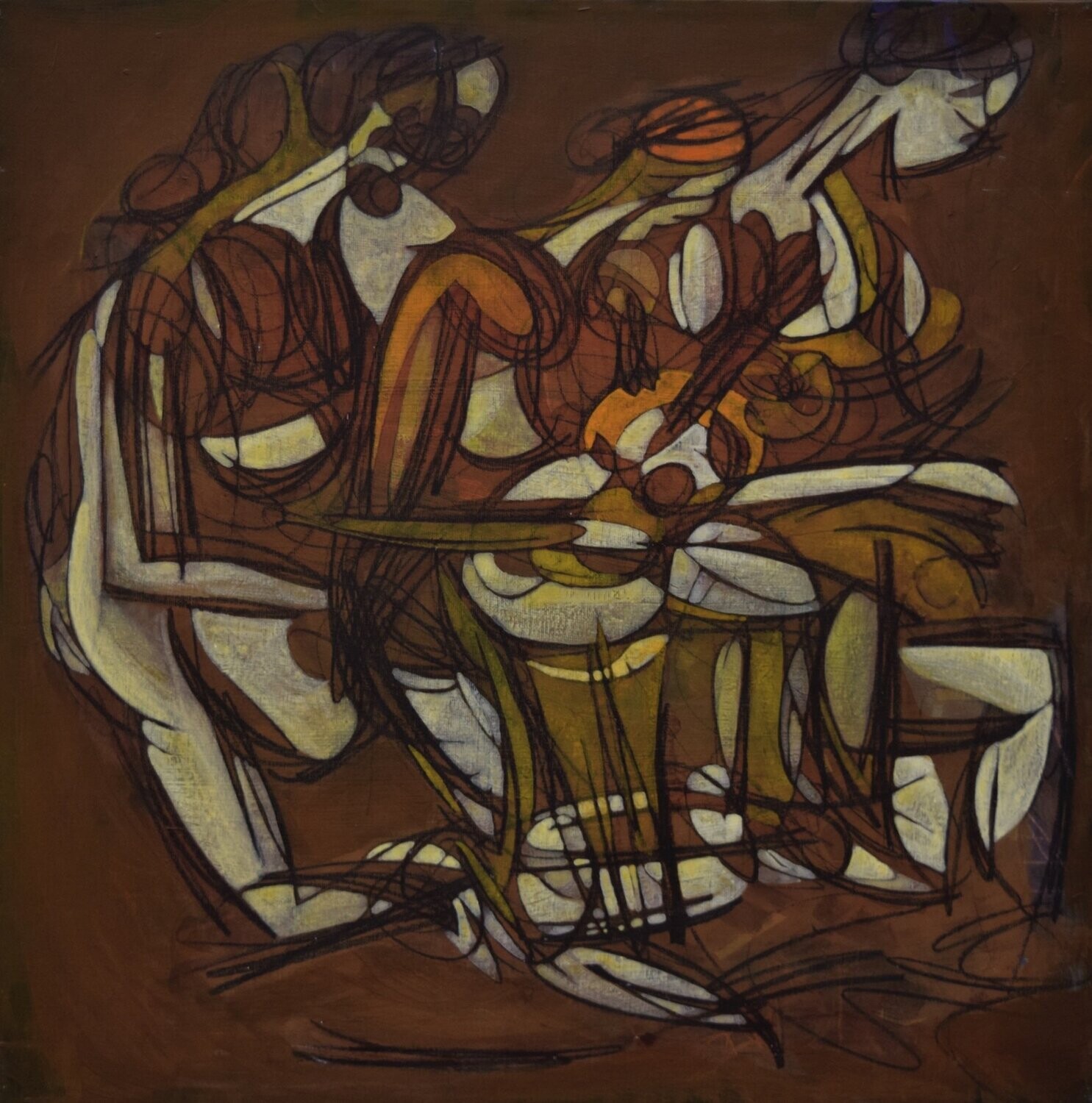 Human  -  Acryilc  Painting  // Size :  ca. 60 x 60 x 2 cm,