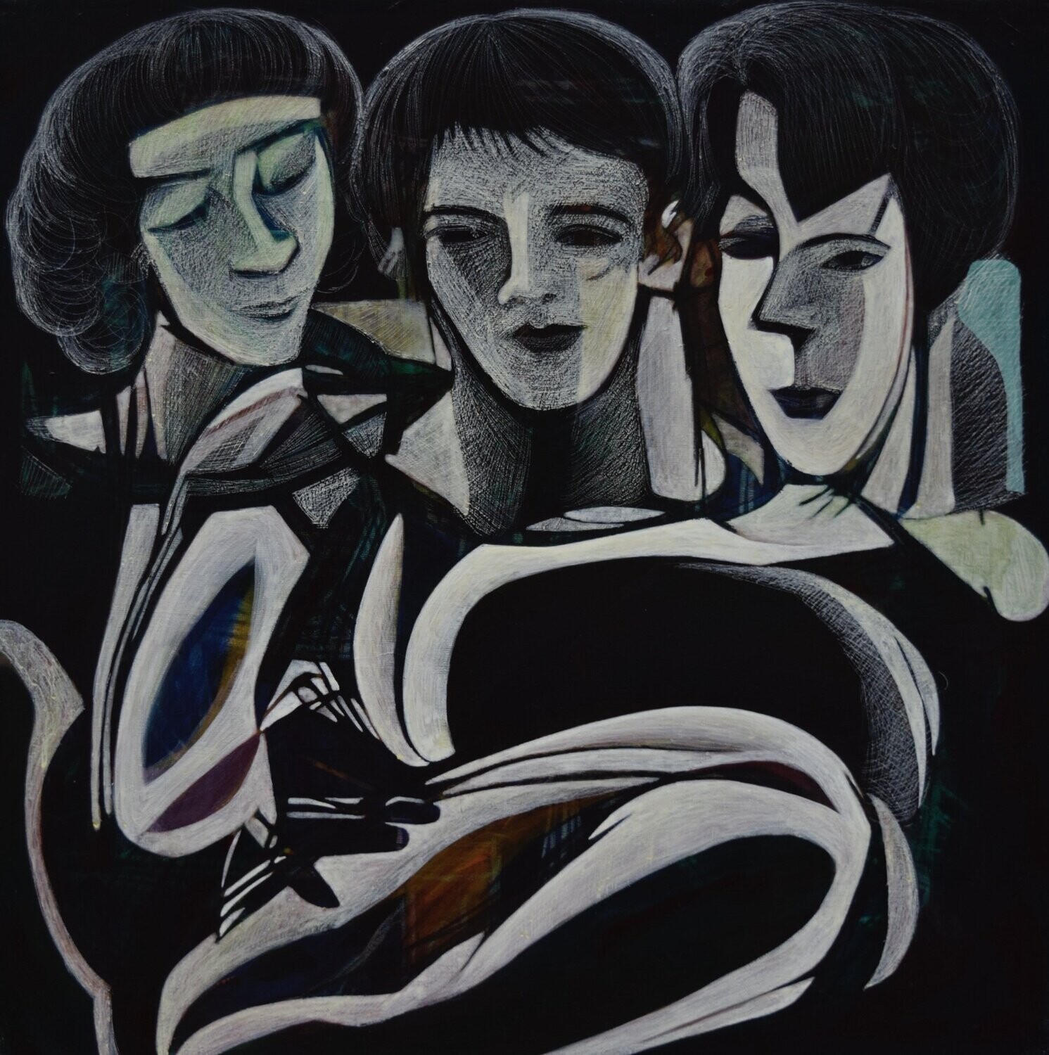 Human  -  Acryilc  Painting  // Size :  ca. 60 x 60 x 2 cm,