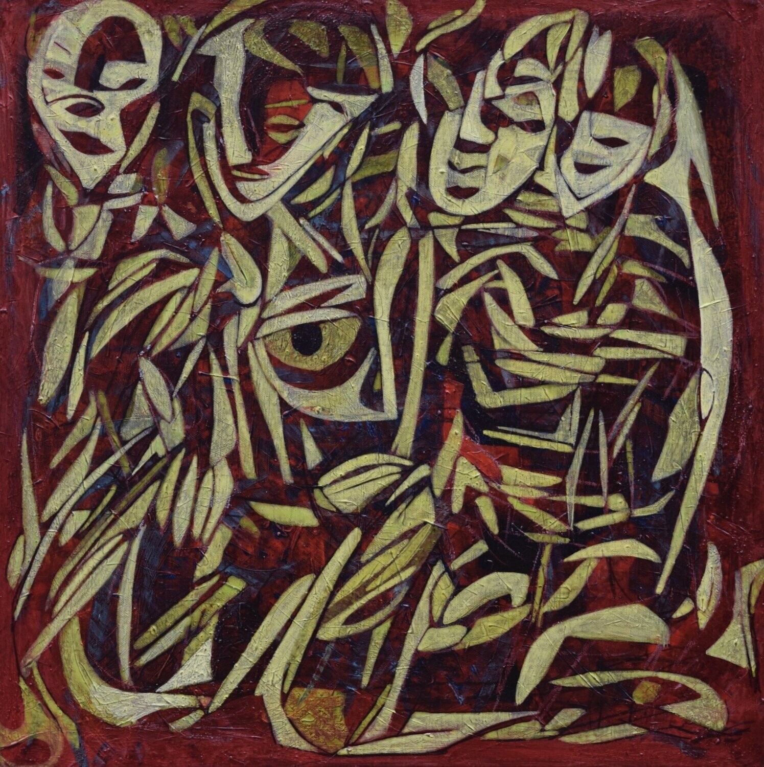 Human  -  Acryilc  Painting  // Size :  ca. 60 x 60 x 2 cm,