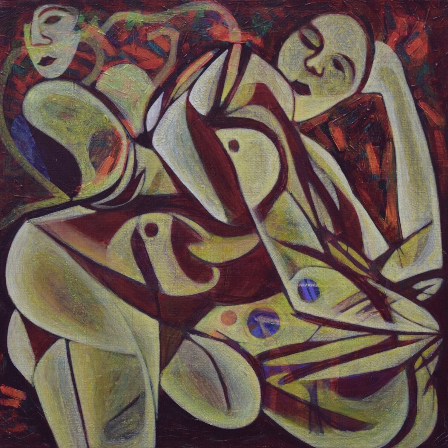 Human  -  Acryilc  Painting  // Size :  ca. 60 x 60 x 2 cm,
