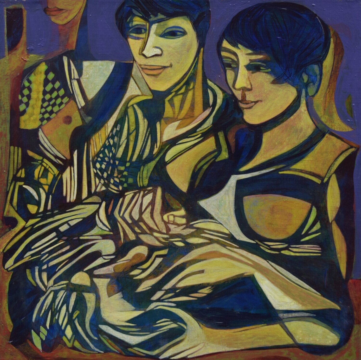 Human  -  Acryilc  Painting  // Size :  ca. 60 x 60 x 2 cm,