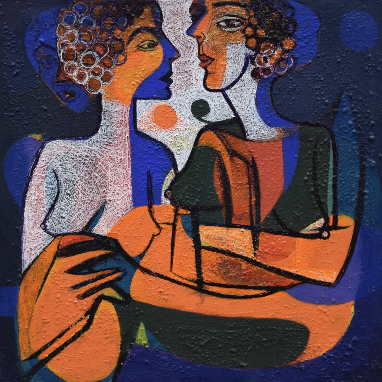Human  -  Acryilc  Painting  // Size :  ca. 60 x 60 x 2 cm,