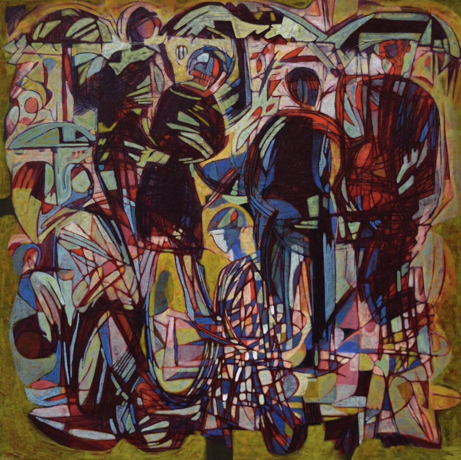 Human  -  Acryilc  Painting  // Size :  ca. 60 x 60 x 2 cm,