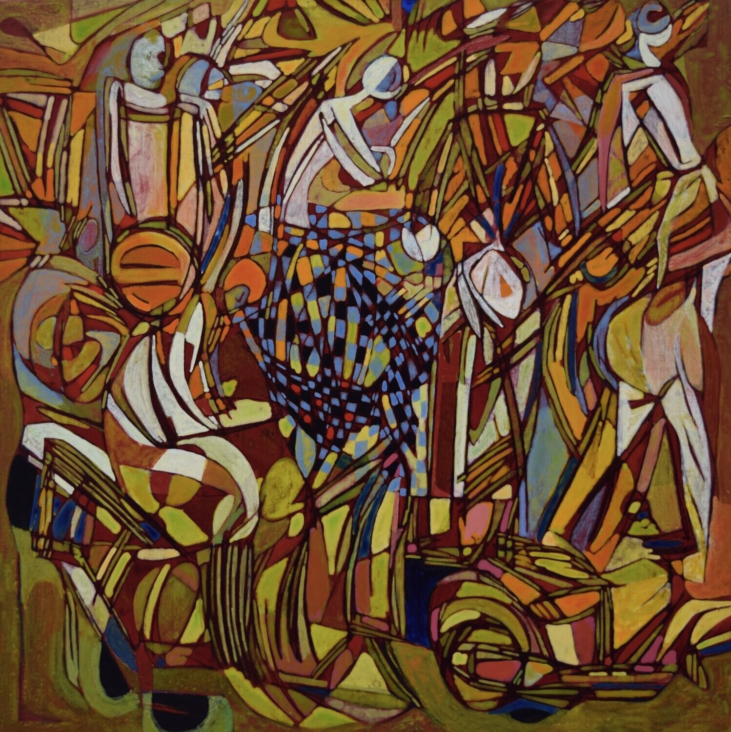 Human  -  Acryilc  Painting  // Size :  ca. 60 x 60 x 2 cm,