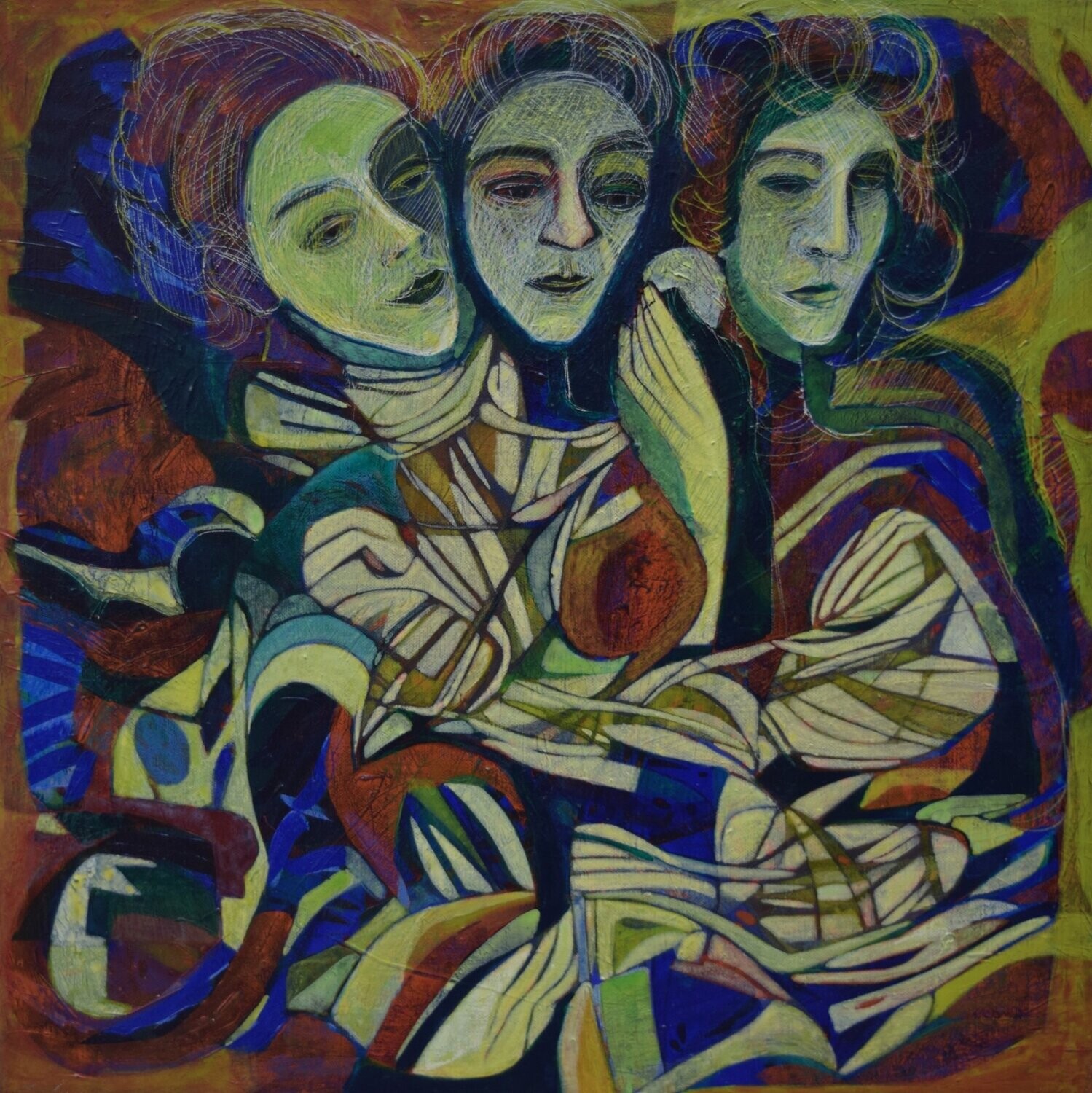 Human  -  Acryilc  Painting  // Size :  ca. 60 x 60 x 2 cm,