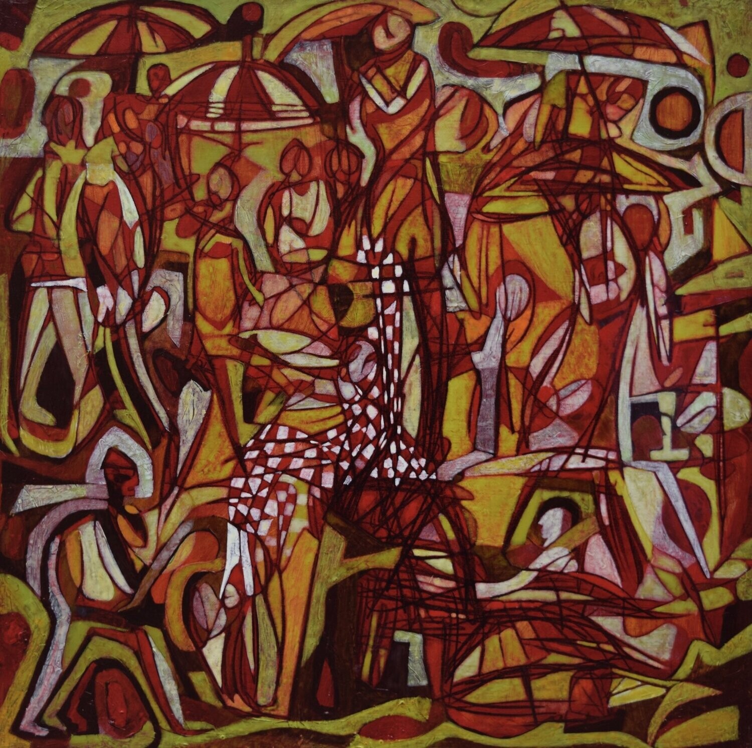 Human  -  Acryilc  Painting  // Size :  ca. 60 x 60 x 2 cm,