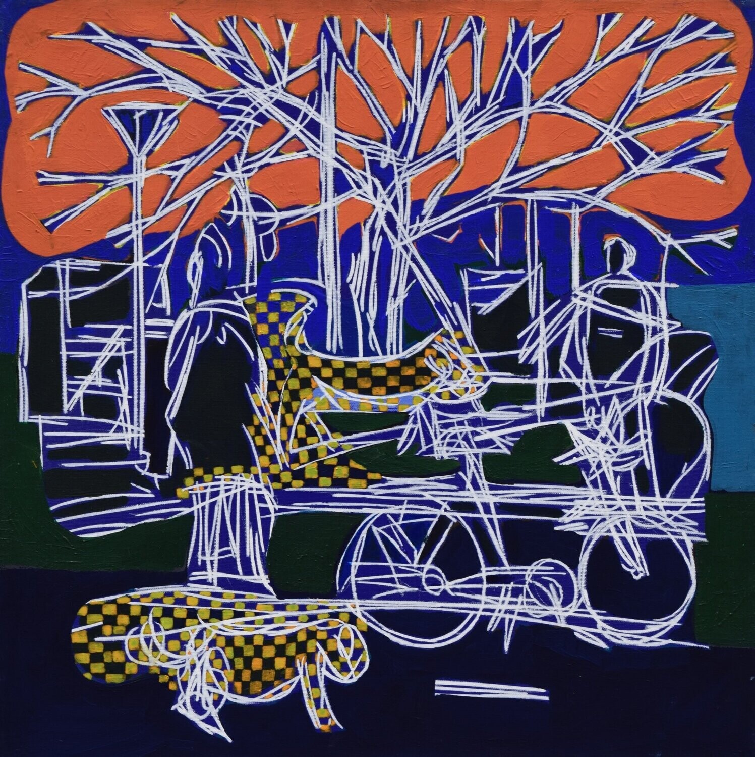 Human  -  Acryilc  Painting  // Size :  ca. 60 x 60 x 2 cm,