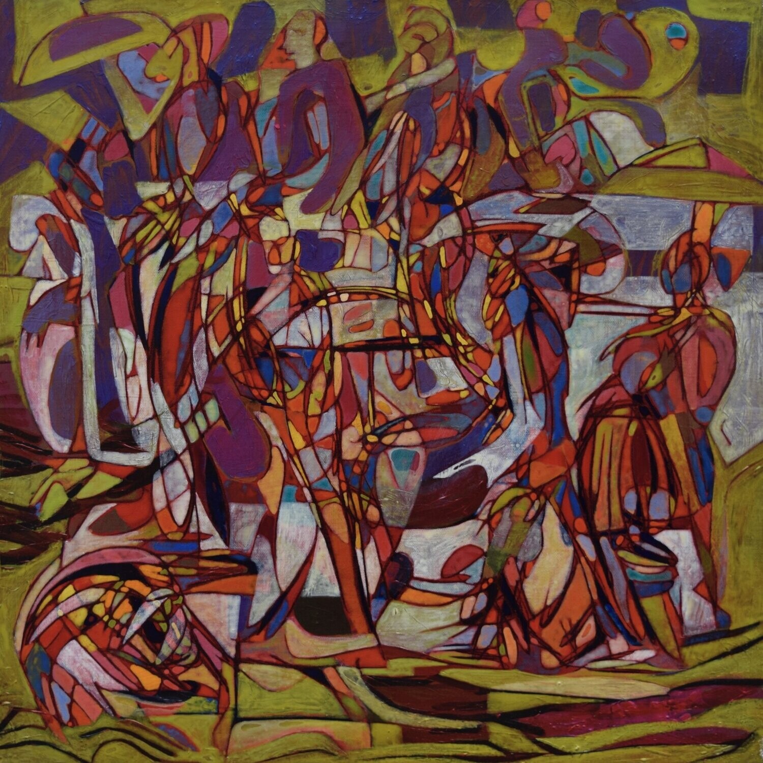 Human  -  Acryilc  Painting  // Size :  ca. 60 x 60 x 2 cm,