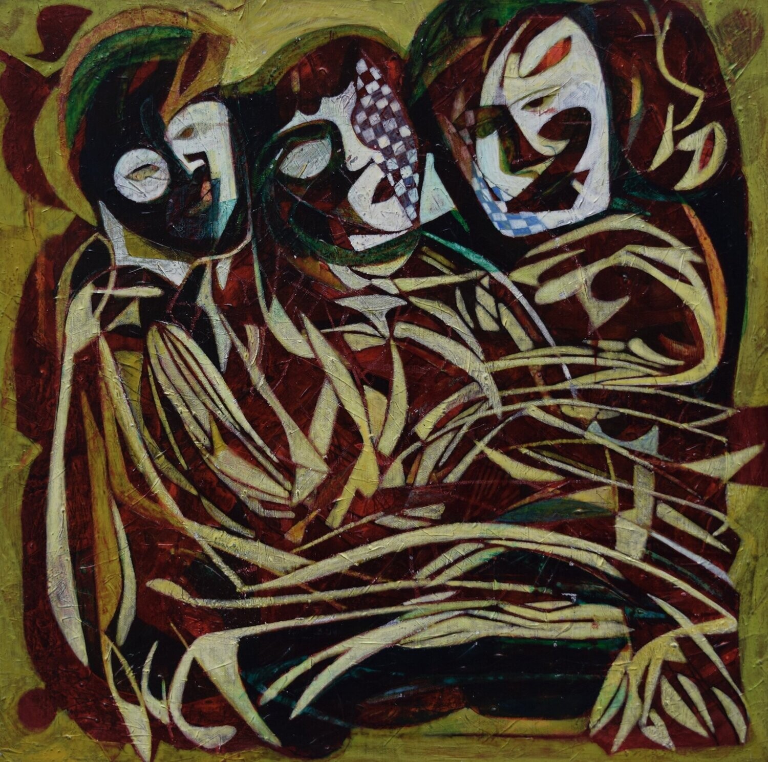 Human  -  Acryilc  Painting  // Size :  ca. 60 x 60 x 2 cm,