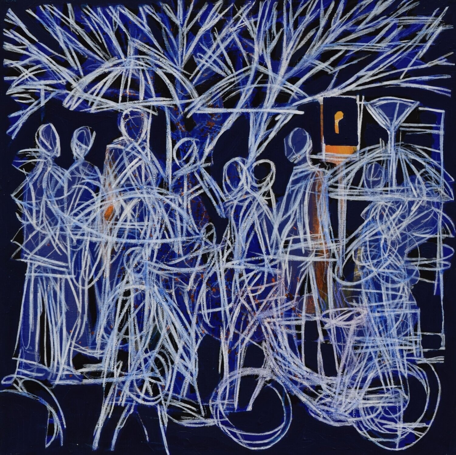 Human  -  Acryilc  on canvas  /  Figurative , Light as Form   // Size :  ca. 60 x 60 x 2 cm,