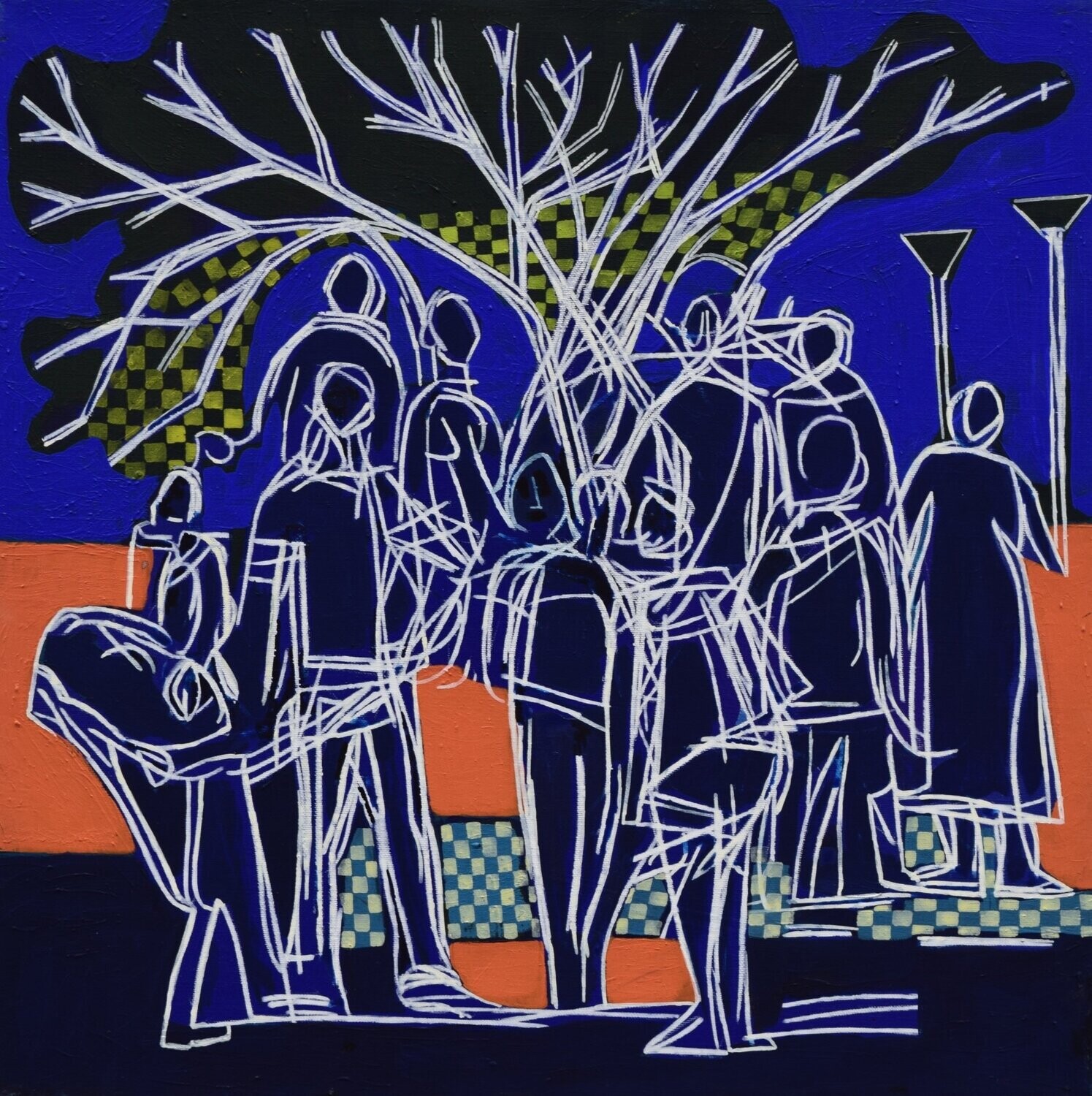Human  -  Acryilc  on canvas  /  Figurative , Light as Form   // Size :  ca. 60 x 60 x 2 cm,