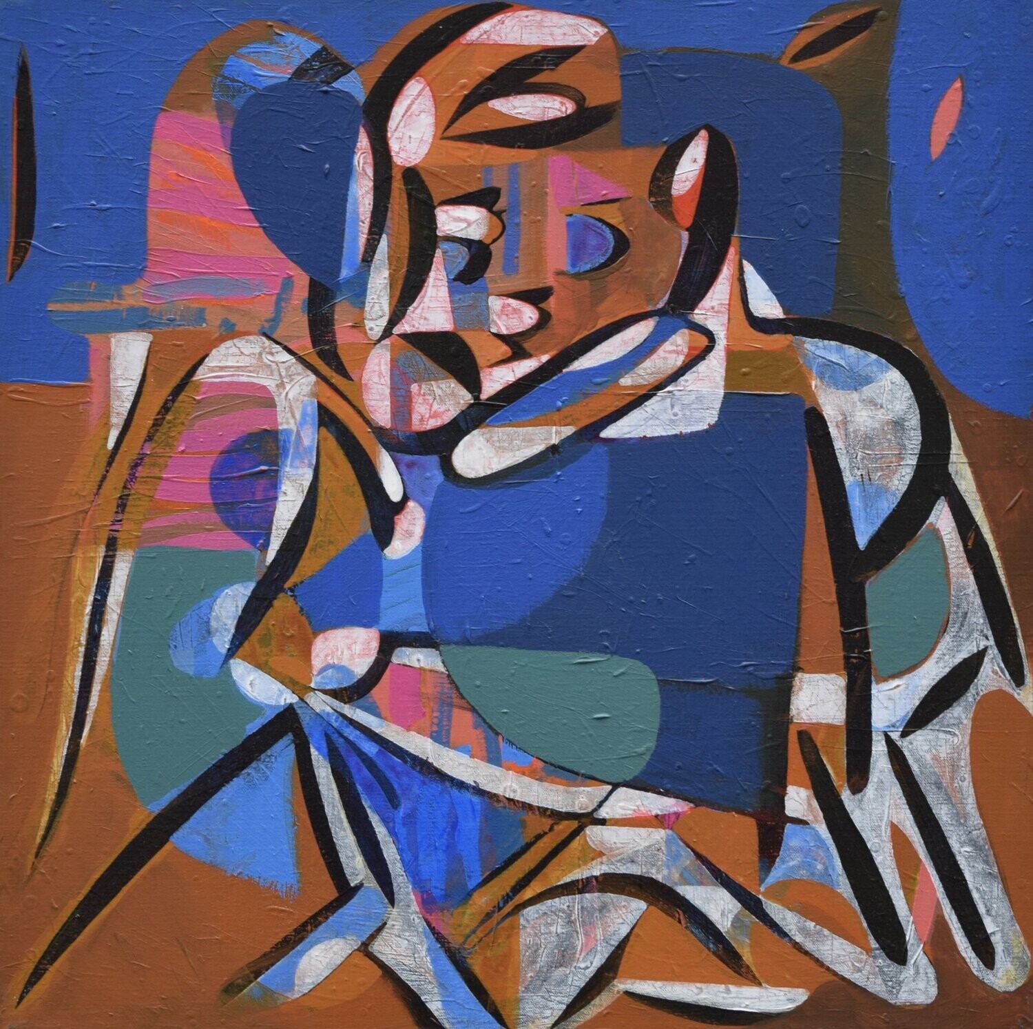 Human  -  Acryilc  Painting  // Size :  ca. 60 x 60 x 2 cm,