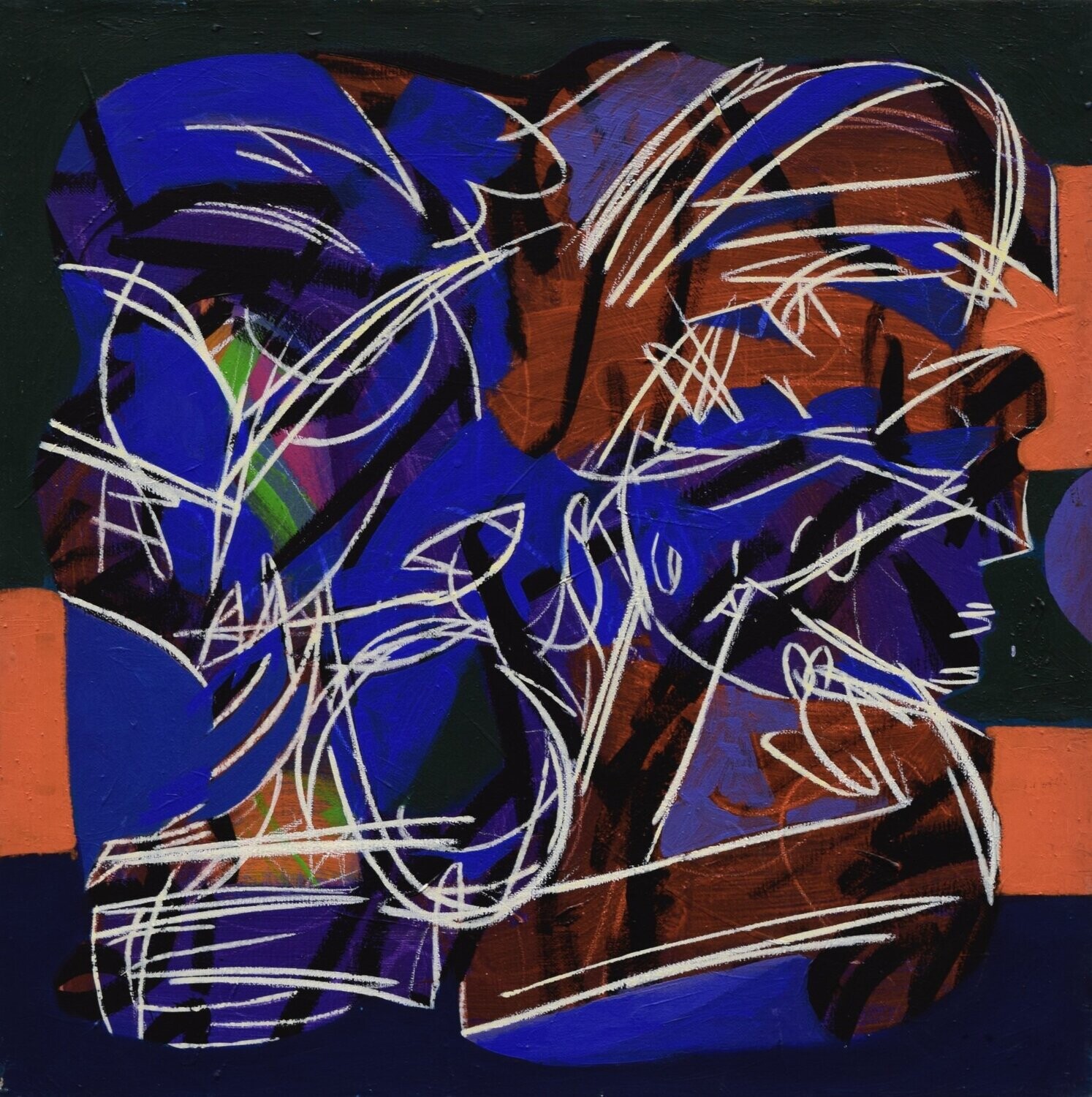Human  -  Acryilc  on canvas  /  Figurative , Light as Form   // Size :  ca. 60 x 60 x 2 cm,