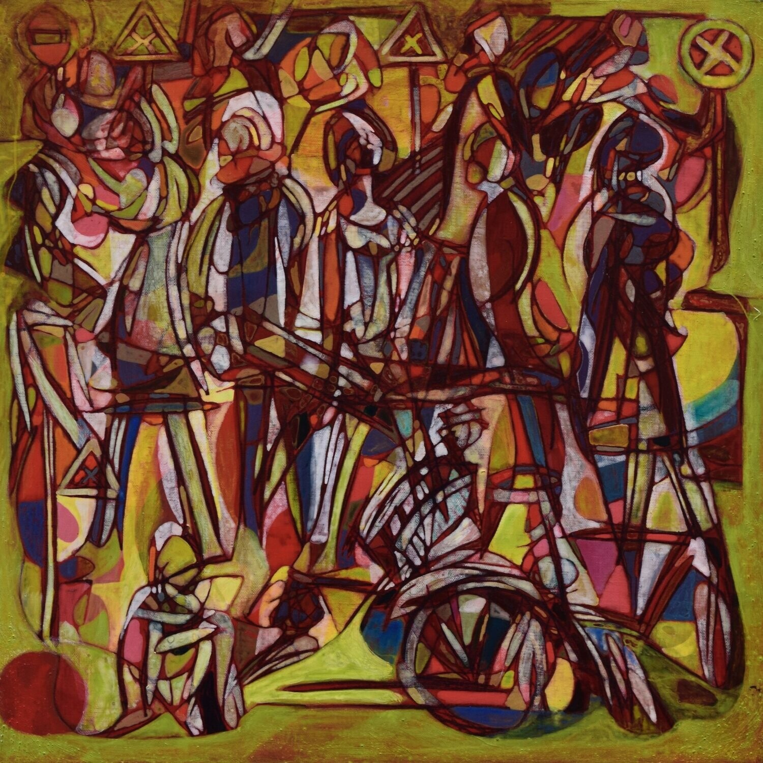 Human  -  Acryilc  on canvas  /  Figurative , Light as Form   // Size :  ca. 60 x 60 x 2 cm,