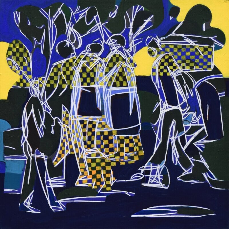 Human - Acryilc Painting // Size : ca. 60 x 60 x 2 cm, Human - Acryilc Painting // Size : ca. 60 x 60 x 2 cm,