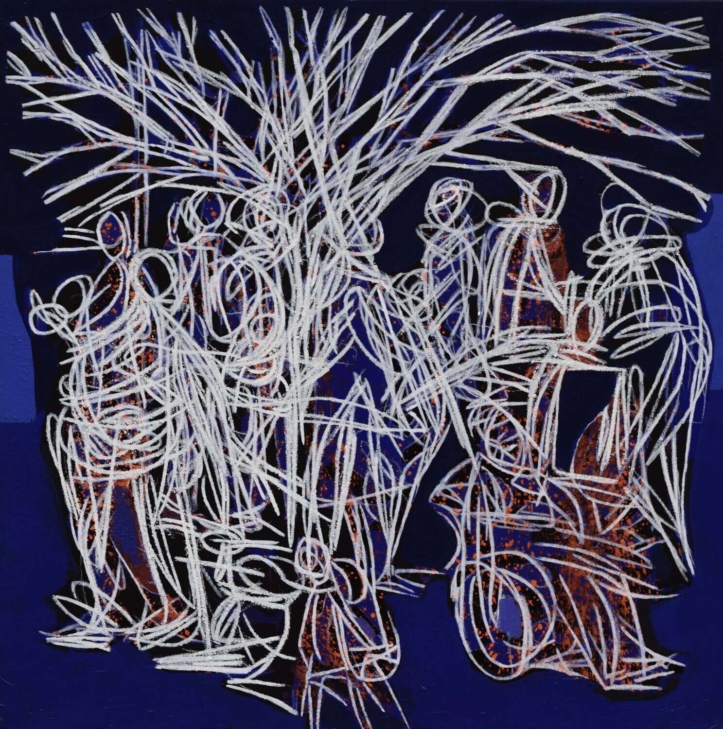 Human  -  Acryilc  on canvas  /  Figurative , Light as Form   // Size :  ca. 60 x 60 x 2 cm,