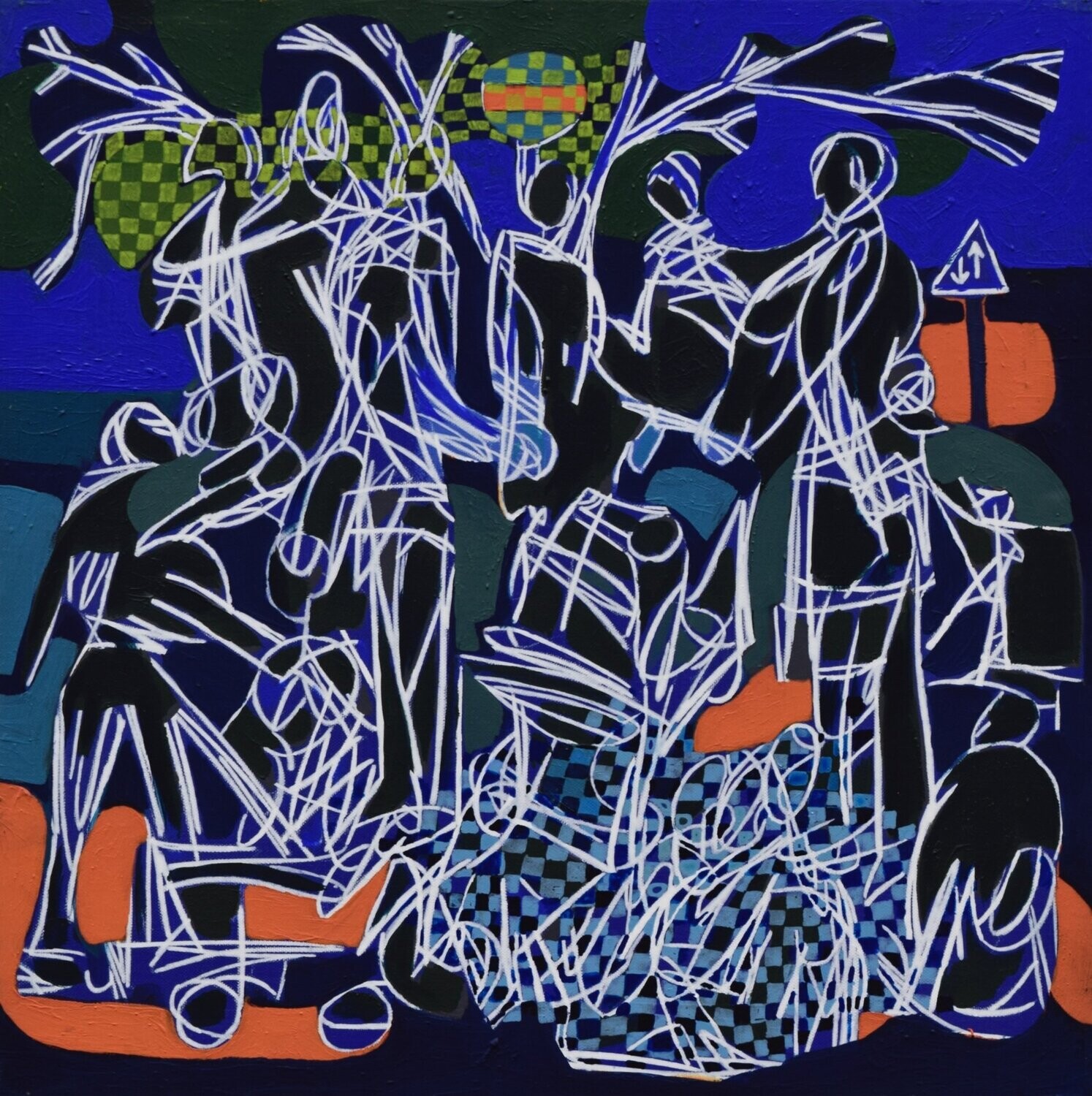 Human  -  Acryilc  on canvas  /  Figurative , Light as Form   // Size :  ca. 60 x 60 x 2 cm,