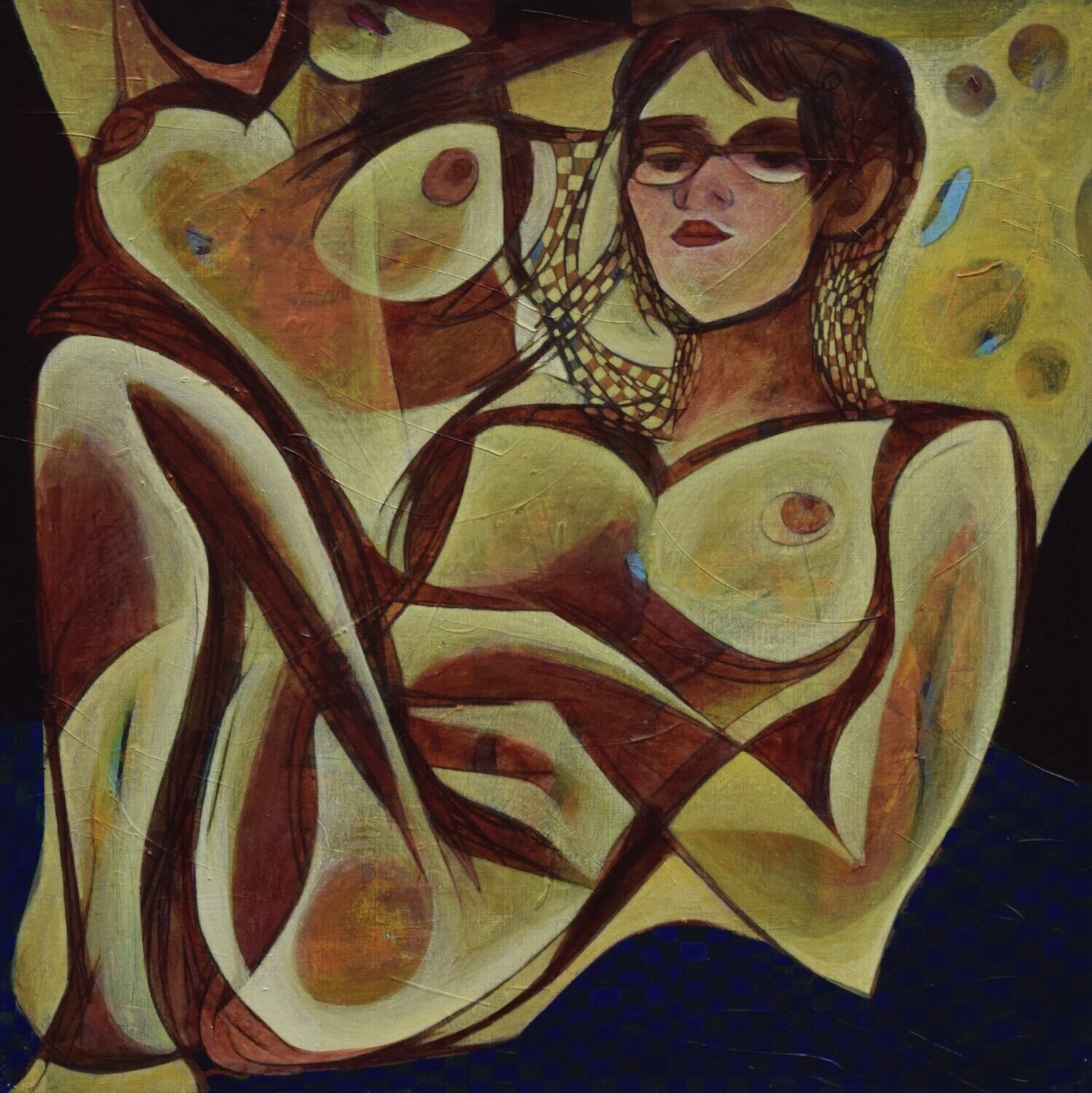 Human  -  Acryilc  on canvas  /  Figurative , Light as Form   // Size :  ca. 60 x 60 x 2 cm,