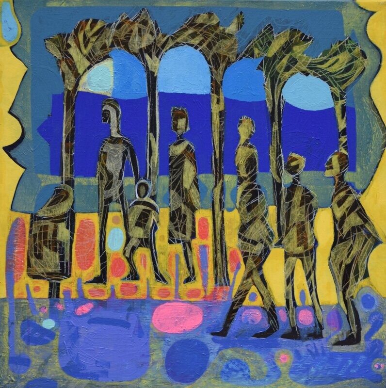 Human - Acryilc on canvas / Figurative , Light as Form // Size : ca. 60 x 60 x 2 cm, Human - Acryilc on canvas / Figurative , Light as Form // Size : ca. 60 x 60 x 2 cm,