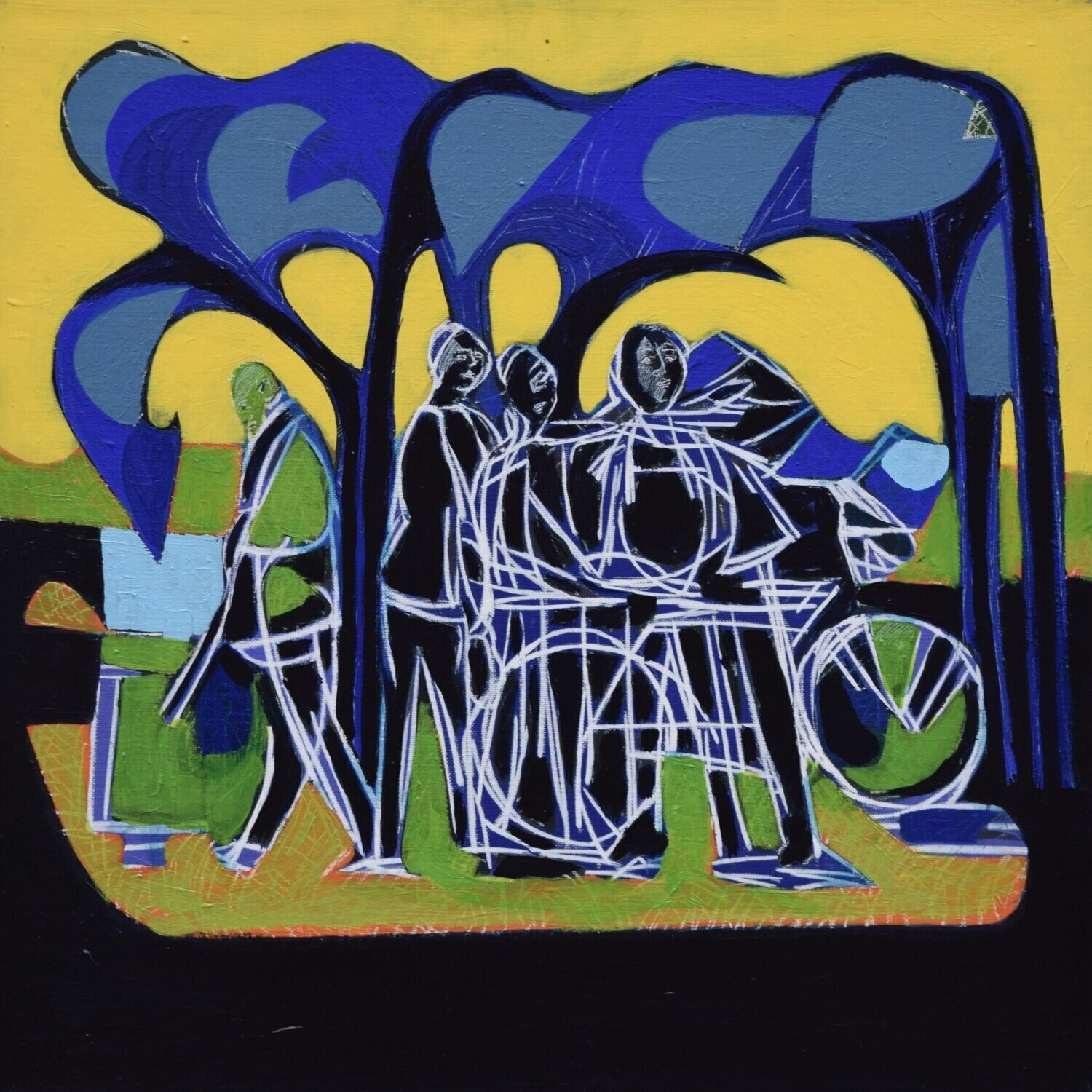 Human  -  Acryilc  on canvas  /  Figurative , Light as Form   // Size :  ca. 60 x 60 x 2 cm,
