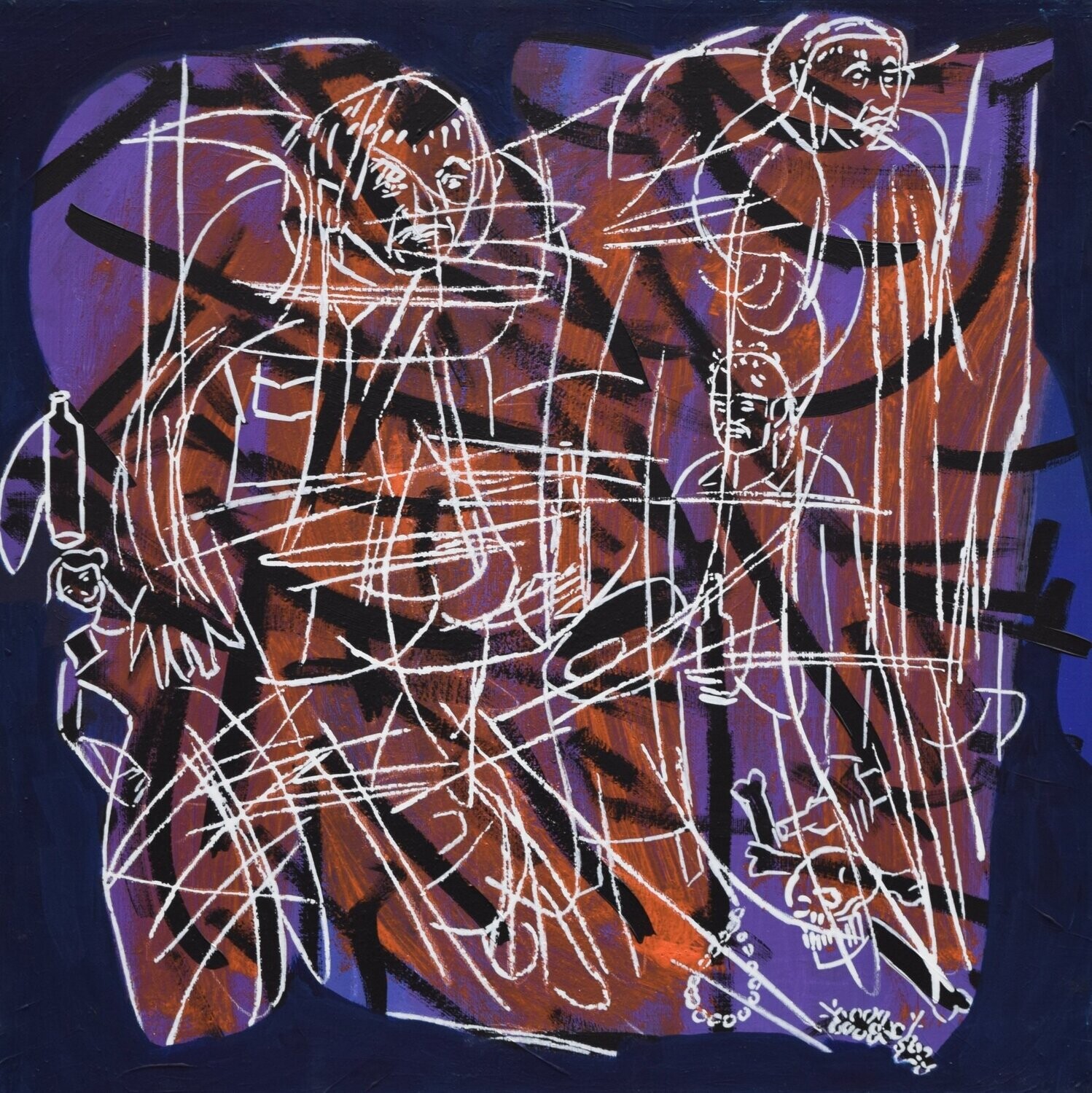 Human  -  Acryilc  on canvas  /  Figurative , Light as Form   // Size :  ca. 60 x 60 x 2 cm,